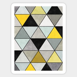 Colorful Concrete Triangles 2 - Yellow, Blue, Grey Magnet